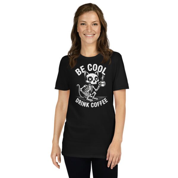 T-Shirt Be Cool Skelett Kaffee Coffee Gothic Damen