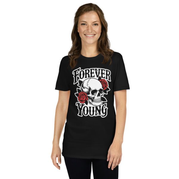 T-Shirt Forever Young Gothic Roses Rockabilly