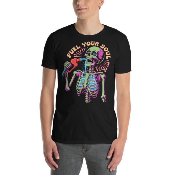 T-Shirt Fuel Your Soul Skeleton Parrot Neon