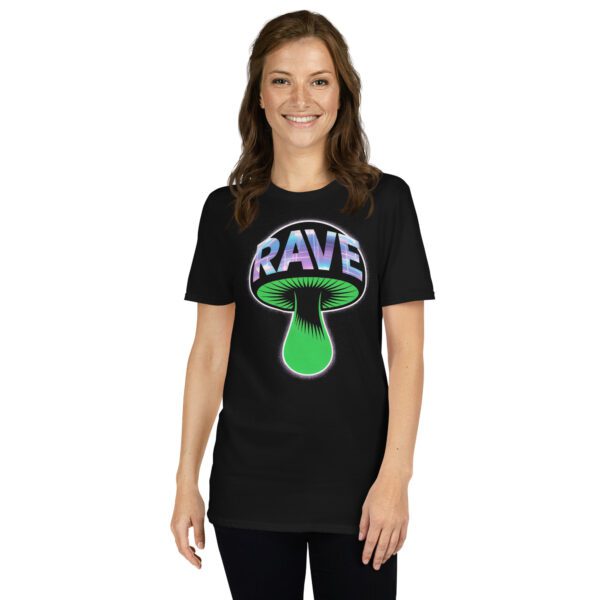 unisex-basic-softstyle-t-shirt-black-front-68f4f014def41.jpg T-Shirt Rave Trippy Festival Neon Mushroom