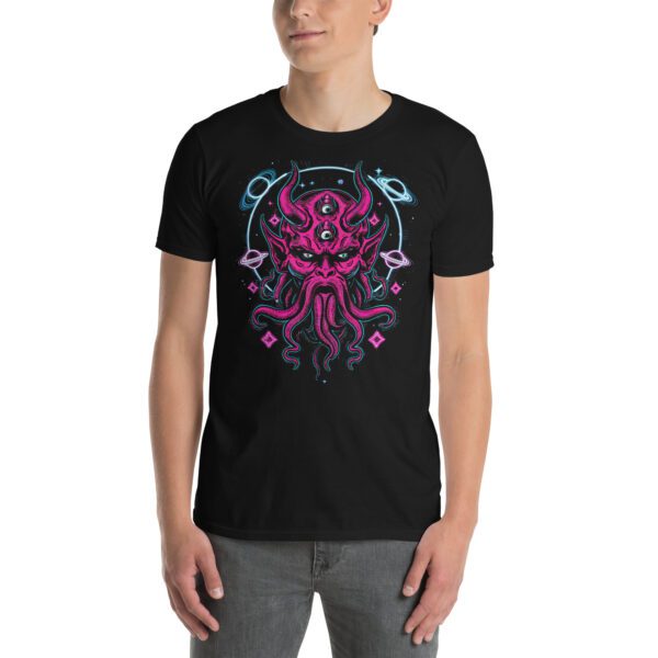 T-Shirt Kosmischer Oktopus Space Neon Tentakel Art