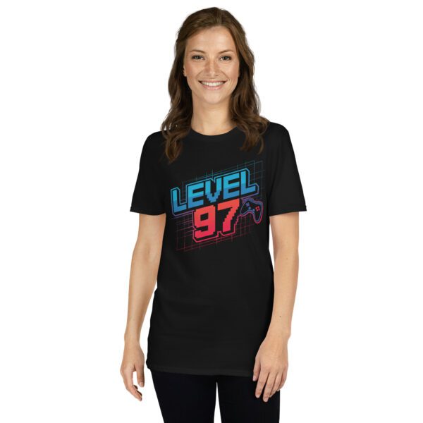 unisex-basic-softstyle-t-shirt-black-front-68f652266e894.jpg T-Shirt Level 97 Gaming Controller Vaporwave