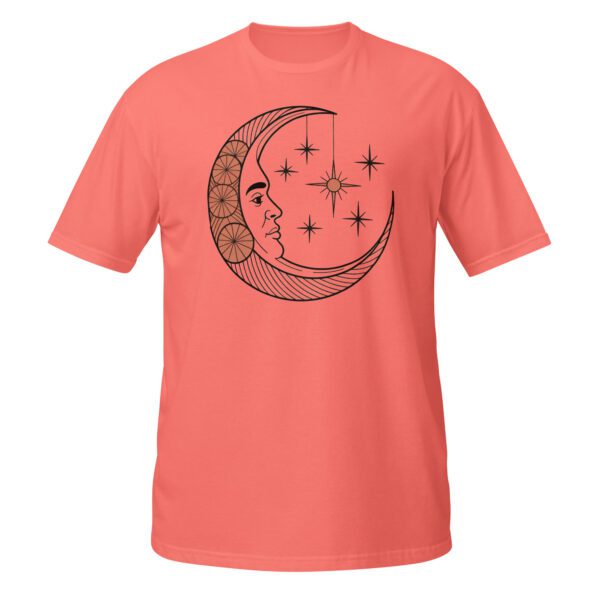 T-Shirt Mandala Mond mit Sternen spirituell verziert