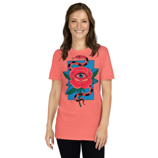 T-Shirt Rose Schlange Auge mystisch symbolisch Design