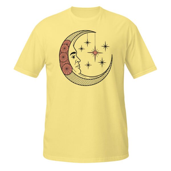 T-Shirt Mandala Mond mit Sternen spirituell verziert