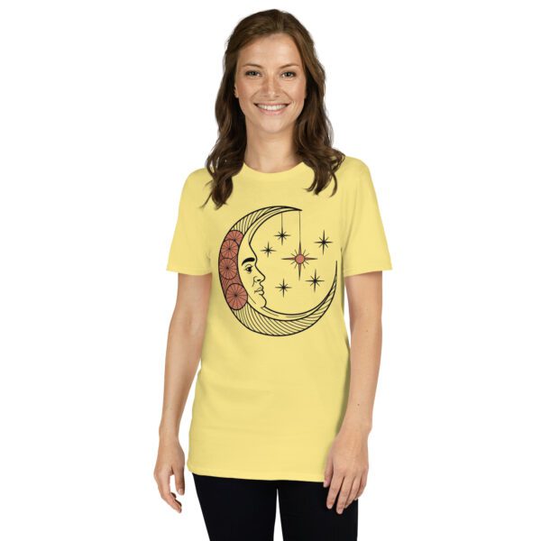 T-Shirt Mandala Mond mit Sternen spirituell verziert