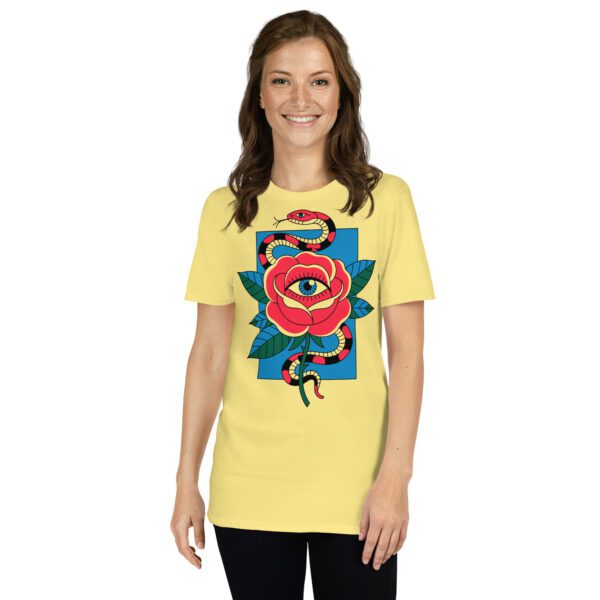 T-Shirt Rose Schlange Auge mystisch symbolisch Design
