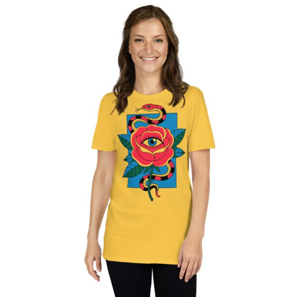 T-Shirt Rose Schlange Auge mystisch symbolisch Design