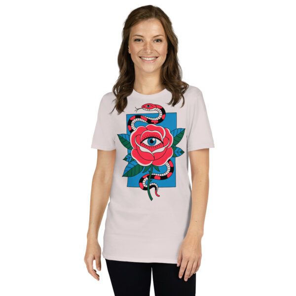 T-Shirt Rose Schlange Auge mystisch symbolisch Design