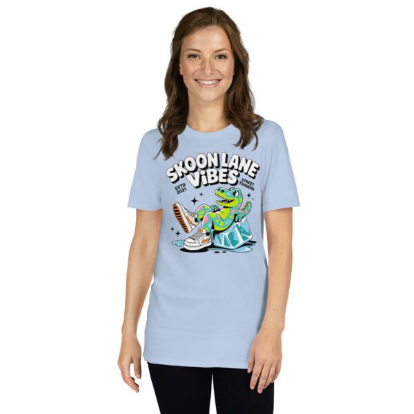 unisex-basic-softstyle-t-shirt-light-blue-front-68f78044d8928.jpg T-Shirt Skoon Lane Vibes Vintage Graphic Dino Tee