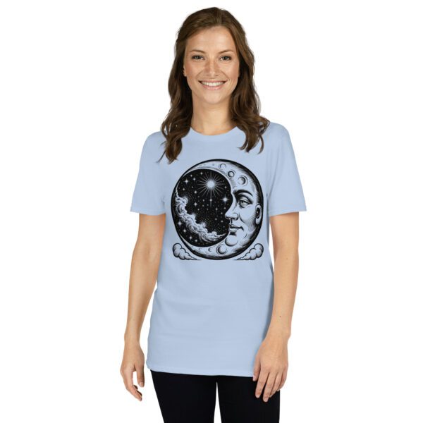 T-Shirt Celestial Mondgesicht mit Sternen kosmisch