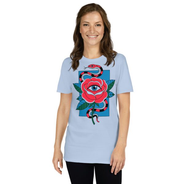 T-Shirt Rose Schlange Auge mystisch symbolisch Design