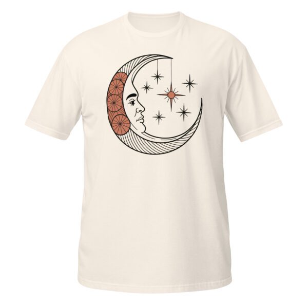 T-Shirt Mandala Mond mit Sternen spirituell verziert