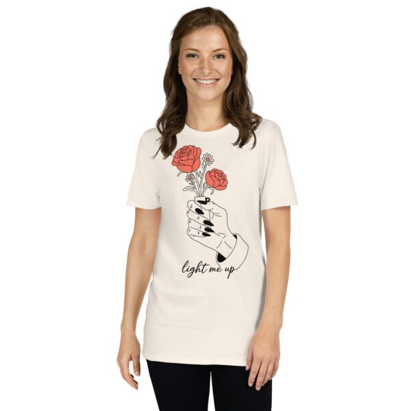 T-Shirt Light Me Up Hand Feuerzeug Rosen romantisch