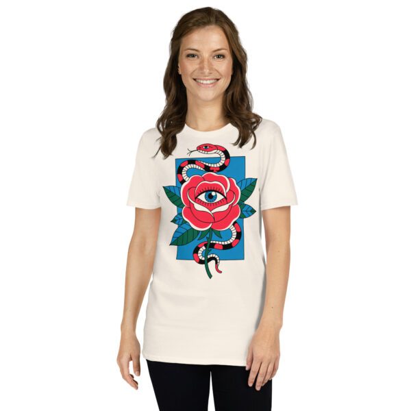 T-Shirt Rose Schlange Auge mystisch symbolisch Design