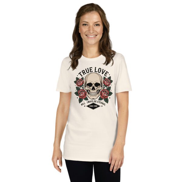 T‑Shirt True Love Skull – Gothic, Rose