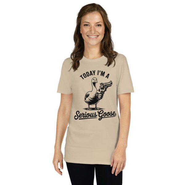 unisex-basic-softstyle-t-shirt-sand-front-68f77379f4175.jpg T-Shirt Silly Serious Goose Graphic
