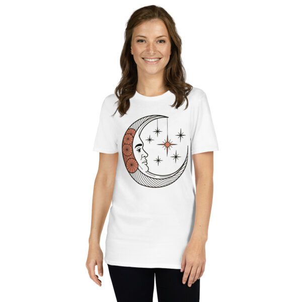 T-Shirt Mandala Mond mit Sternen spirituell verziert