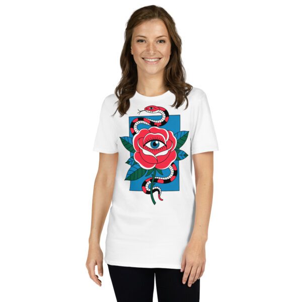T-Shirt Rose Schlange Auge mystisch symbolisch Design