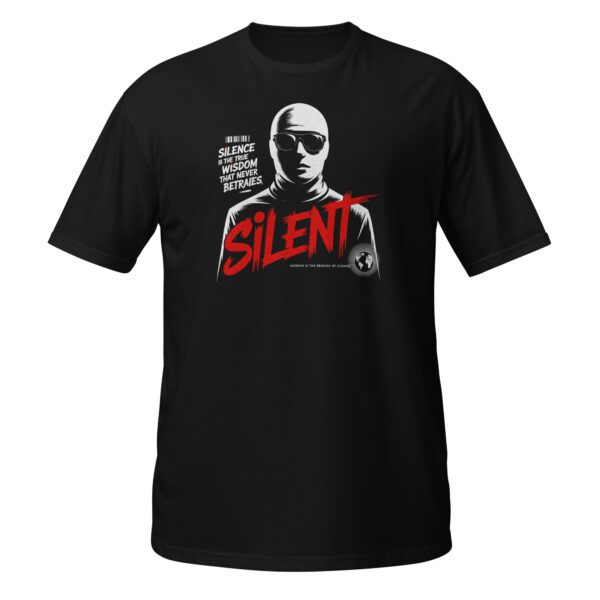Schwarzes T-Shirt mit Silent-Design und Text