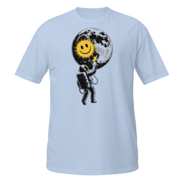 Astronaut malt Smiley auf den Mond T-Shirt