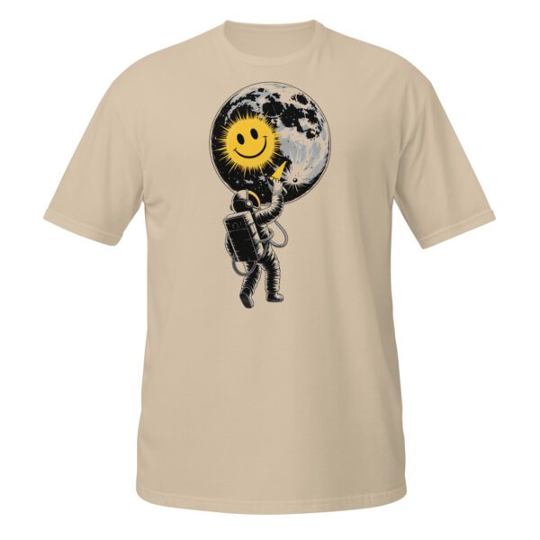 Beiges T-Shirt mit Astronaut und lächelnder Sonne