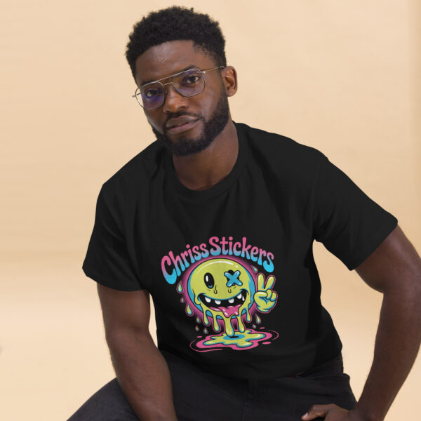 T-Shirt Chriss Stickers Neon‑Drip Peace Smiley