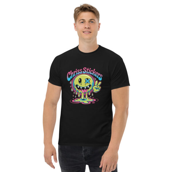T-Shirt Chriss Stickers Neon‑Drip Peace Smiley