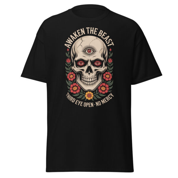 T-Shirt Awaken the Beast – Drittes‑Auge‑Schädel