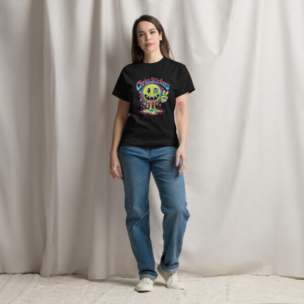 T-Shirt Chriss Stickers Neon‑Drip Peace Smiley