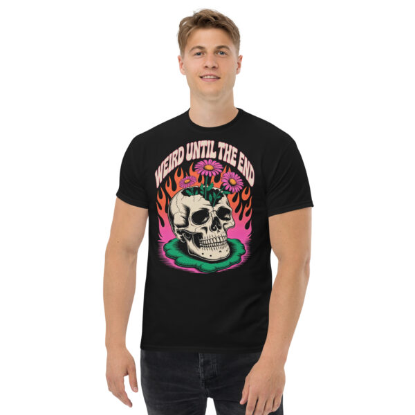 T-Shirt Weird Until The End – Flower Skull Flames