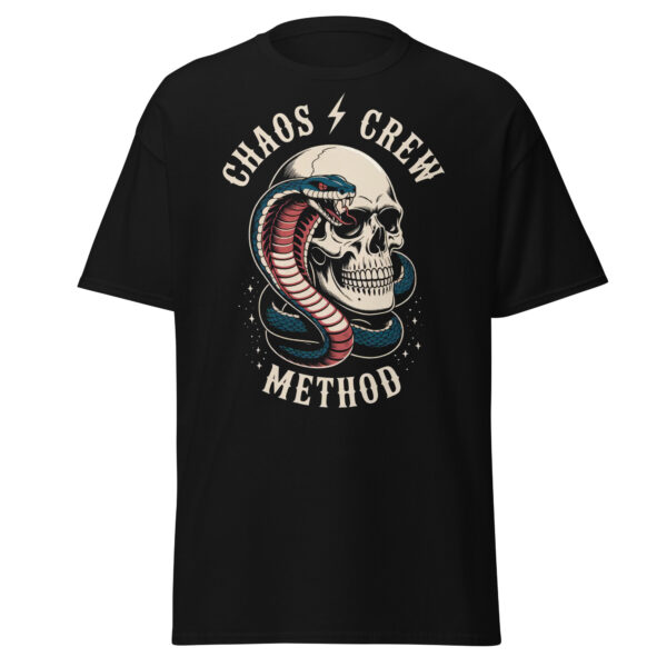 T-Shirt CHAOS CREW METHOD – Snake & Skull, Biker Tattoo Style