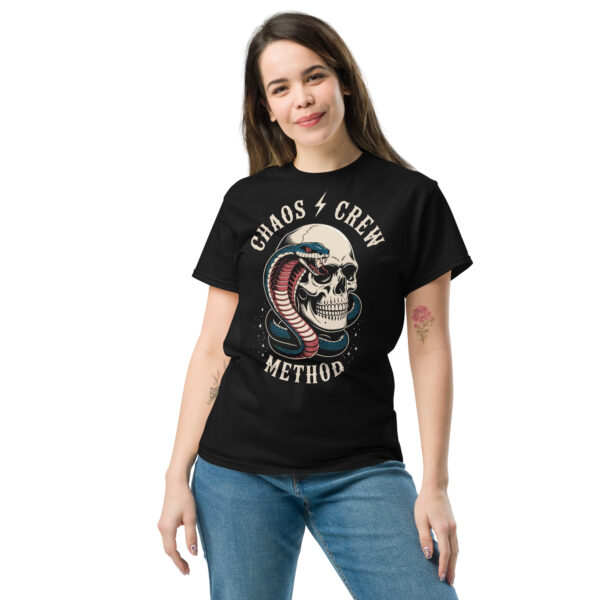 T-Shirt CHAOS CREW METHOD – Snake & Skull, Biker Tattoo Style