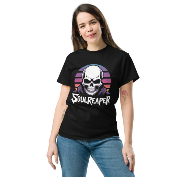 T-Shirt Soul Reaper Sunset – Grim Skull, 80s Vaporwave