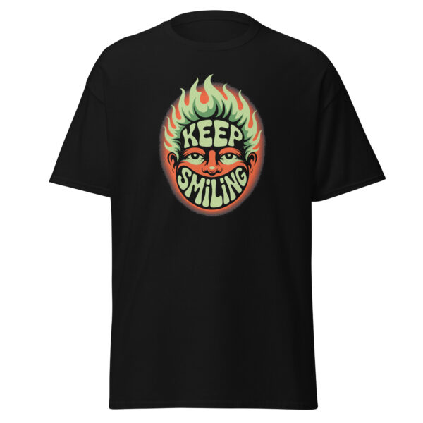 T-Shirt KEEP SMILING Retro Flammen Psychedelic