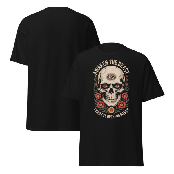 T-Shirt Awaken the Beast – Drittes‑Auge‑Schädel