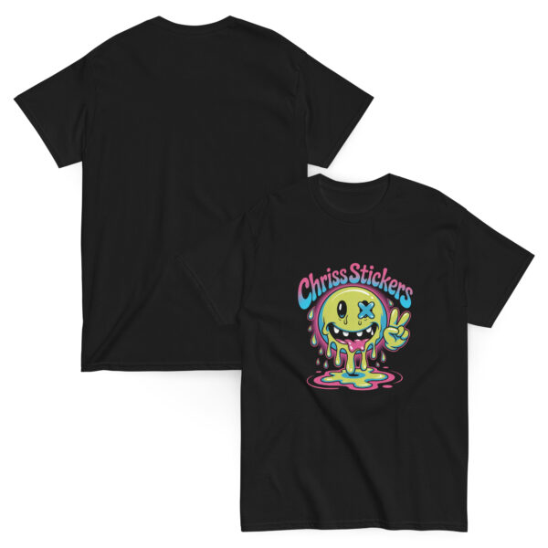 T-Shirt Chriss Stickers Neon‑Drip Peace Smiley