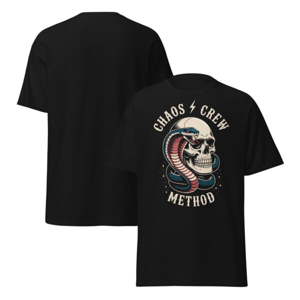 T-Shirt CHAOS CREW METHOD – Snake & Skull, Biker Tattoo Style