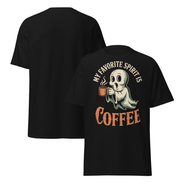 T-Shirt Ghost Coffee – „My Favorite Spirit is Coffee“ – Kaffee Geist Shirt