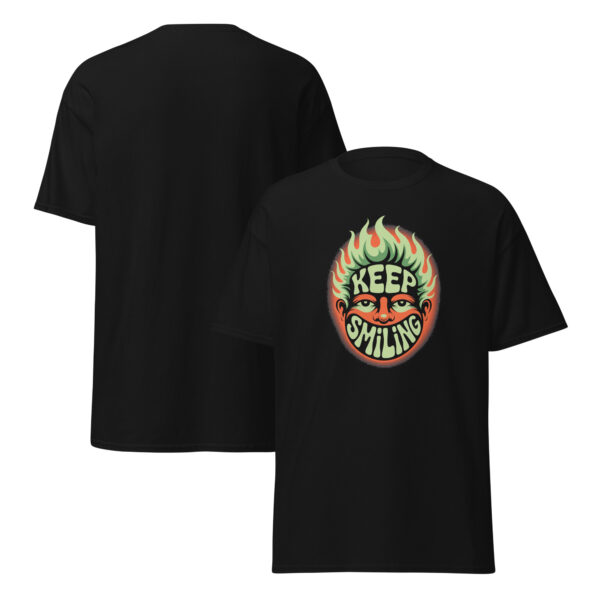 T-Shirt KEEP SMILING Retro Flammen Psychedelic