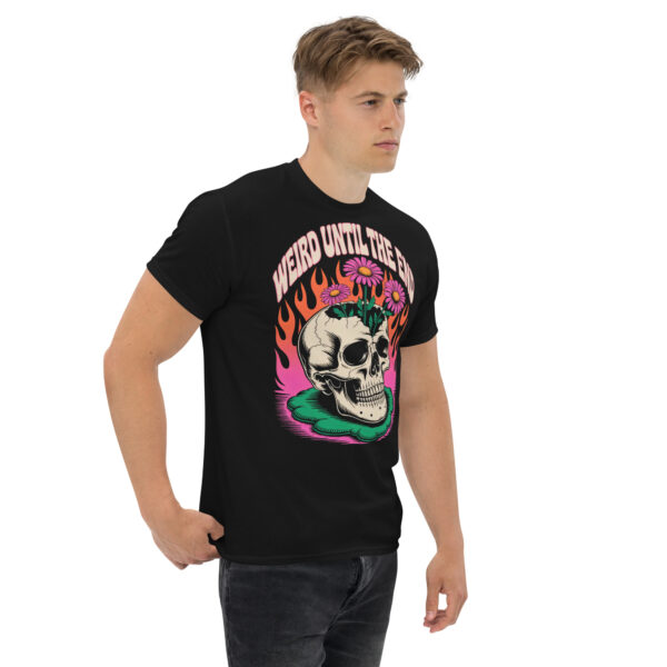 T-Shirt Weird Until The End – Flower Skull Flames