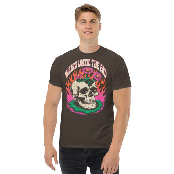 T-Shirt Weird Until The End – Flower Skull Flames