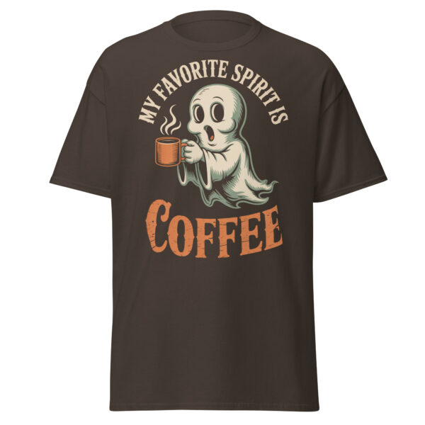 T-Shirt Ghost Coffee – „My Favorite Spirit is Coffee“ – Kaffee Geist Shirt
