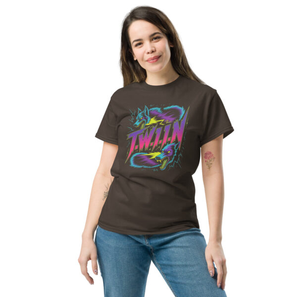 T-Shirt TWIN Wölfe Neon 80er Wildheit