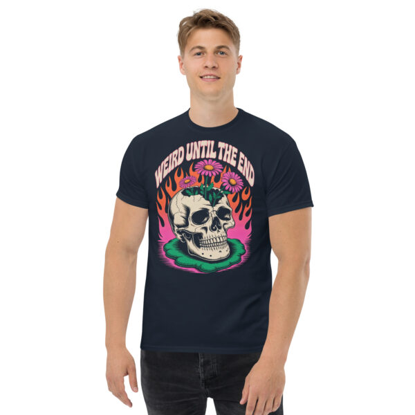T-Shirt Weird Until The End – Flower Skull Flames