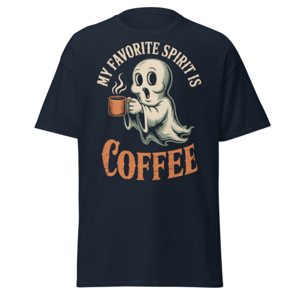 T-Shirt Ghost Coffee – „My Favorite Spirit is Coffee“ – Kaffee Geist Shirt