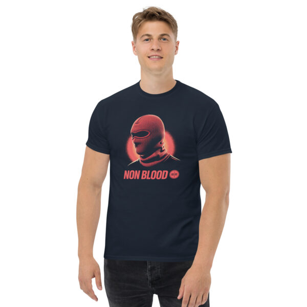 T-Shirt NON BLOOD Line Art Porträt Statement