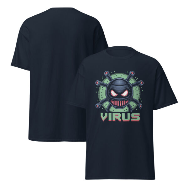 T-Shirt Pixel Virus Overlord – Retro Malware Bot