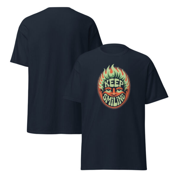 T-Shirt KEEP SMILING Retro Flammen Psychedelic