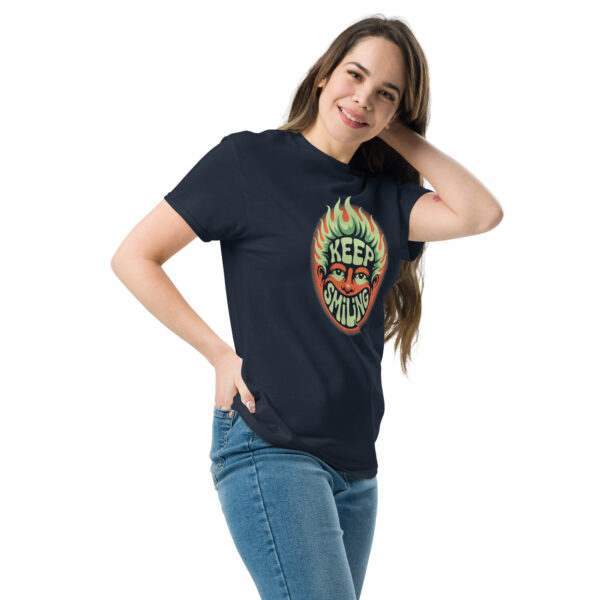 T-Shirt KEEP SMILING Retro Flammen Psychedelic